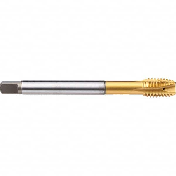 Emuge - M14x2.00 Metric 6H 4 Flute TiN-70 Finish Powdered Metal Spiral Point Tap - Caliber Tooling