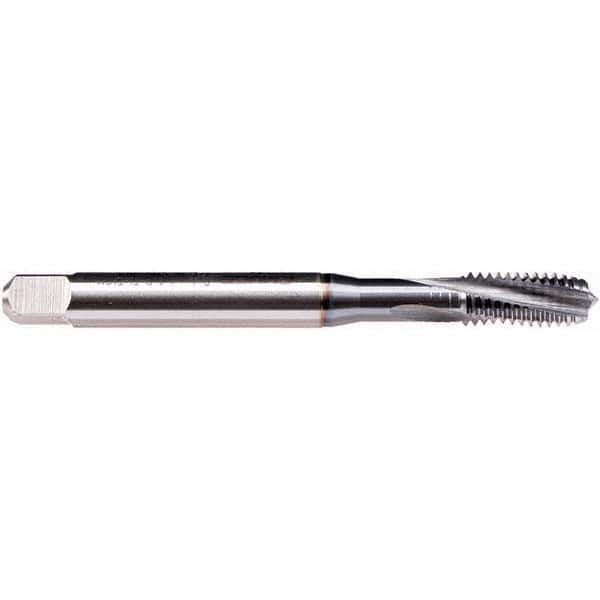 Spiral Flute Tap: #6-40, UNF, 3 Flute, Modified Bottoming, 3B Class of Fit, Cobalt, TICN Finish Right Hand Flute, Right Hand Thread, H2, Series BU459611