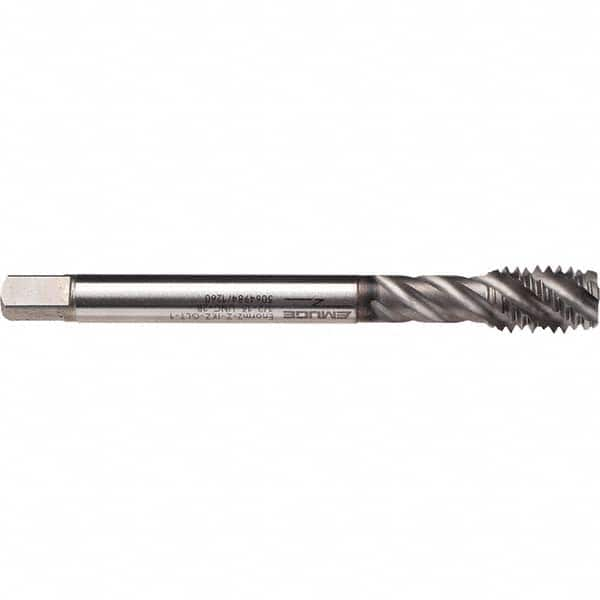 Spiral Flute Tap: 7/16-14, UNC, 4 Flute, Modified Bottoming, 2B Class of Fit, Cobalt, GLT-1 Finish 3.937″ OAL, Right Hand Flute, Right Hand Thread, H5, Series CU99C400