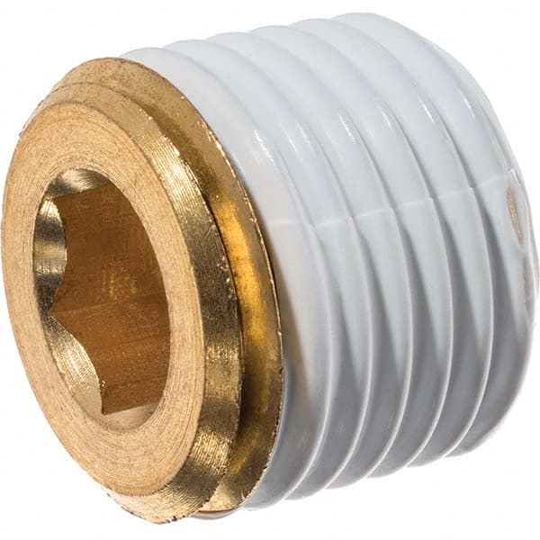 USA Sealing - 1/4" Brass Pipe Hex Socket Plug - Caliber Tooling