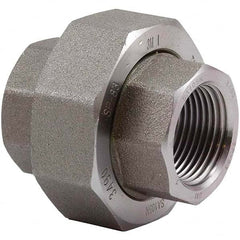 Merit Brass - Black Pipe Fittings; Type: Union ; Fitting Size: 1-1/4 (Inch); End Connections: FNPT x FNPT ; Classification: 3000 ; Material: Carbon Steel ; Finish/Coating: Mill/Oil - Exact Industrial Supply