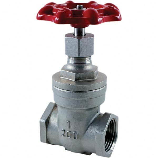 Merit Brass - Gate Valves; Type: Gate Valve ; Pipe Size: 1/2 (Inch); End Connections: FNPTxFNPT ; Material: 316 Stainless Steel ; Disc Style: Solid Wedge ; WOG Rating (psi): 200 - Exact Industrial Supply