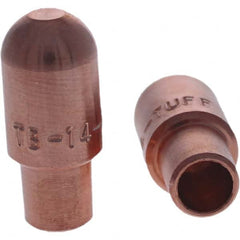 Tuffaloy - Spot Welder Tips For Use With: 4RW Cap Taper Electrode Holder Type: Male Cap B Nose (Dome) - Caliber Tooling