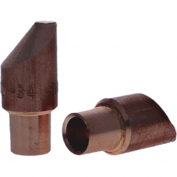 Tuffaloy - Spot Welder Tips For Use With: 4RW Cap Taper Electrode Holder Type: Male Cap D Nose (Offset) - Caliber Tooling