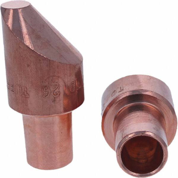 Tuffaloy - Spot Welder Tips For Use With: 7RW Cap Taper Electrode Holder Type: Male Cap D Nose (Offset) - Caliber Tooling