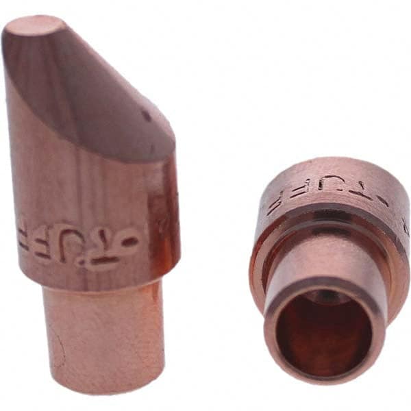 Tuffaloy - Spot Welder Tips For Use With: 4RW Cap Taper Electrode Holder Type: Male Cap D Nose (Offset) - Caliber Tooling