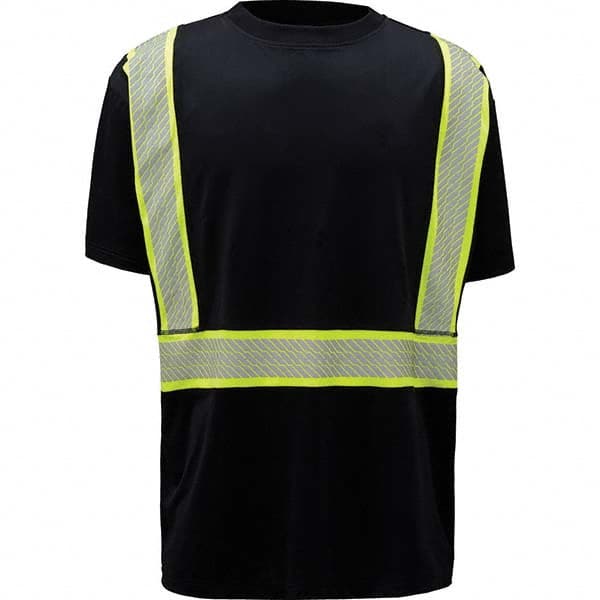 GSS Safety - Size L Black & Silver High Visibility Short Sleeve T-Shirt - Caliber Tooling