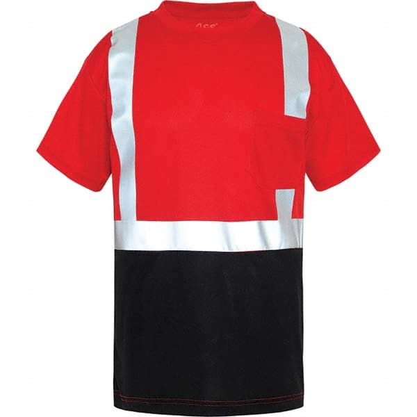 GSS Safety - Size L Red, Black & Silver High Visibility Short Sleeve T-Shirt - Caliber Tooling