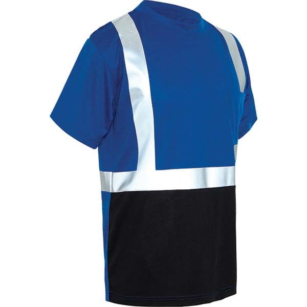 GSS Safety - Size 4XL Blue, Black & Silver High Visibility Short Sleeve T-Shirt - Caliber Tooling