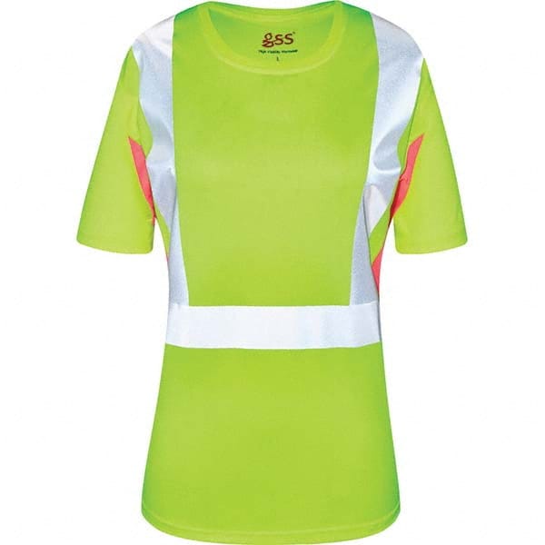 GSS Safety - Size L Lime, Pink & Silver High Visibility Short Sleeve T-Shirt - Caliber Tooling