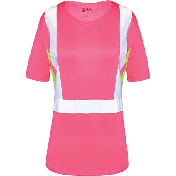 GSS Safety - Size S Pink, Lime & Silver High Visibility Short Sleeve T-Shirt - Caliber Tooling