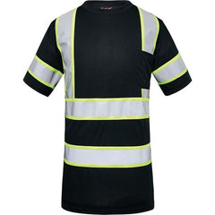 GSS Safety - Size 4XL Black & Silver High Visibility Short Sleeve T-Shirt - Caliber Tooling