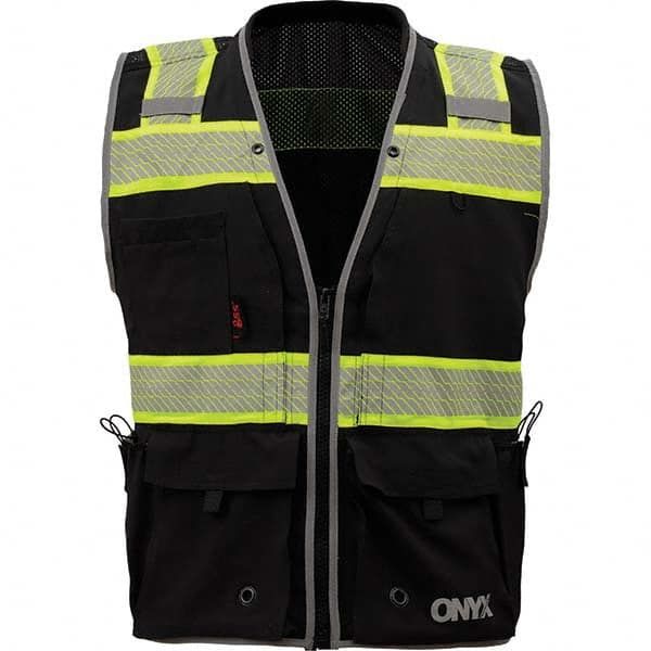 GSS Safety - Size 3XL Black Mesh/Solid General Purpose High Visibility Vest - Caliber Tooling