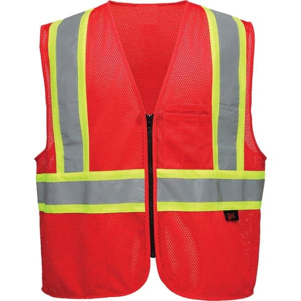 GSS Safety - Size S/M Red Mesh General Purpose High Visibility Vest - Caliber Tooling