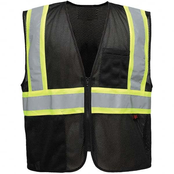 GSS Safety - Size L/XL Black Mesh General Purpose High Visibility Vest - Caliber Tooling