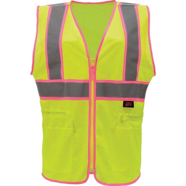 GSS Safety - Size 2X/3XL Lime Mesh General Purpose High Visibility Vest - Caliber Tooling