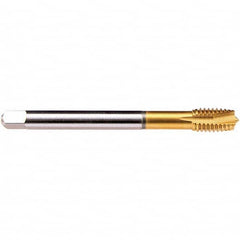 Emuge - M10x1.25 Metric Fine 6HX 4 Flute TiN Finish HSS-E Spiral Point Tap - Caliber Tooling