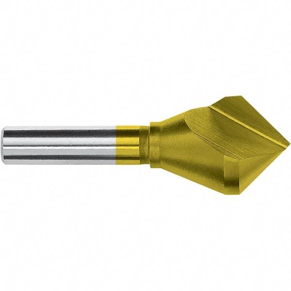 Magafor - 30mm Head Diam, 15/32" Shank Diam, 82° Cobalt Countersink - 3-5/8" OAL, Single End, Straight Shank, Right Hand Cut - Caliber Tooling