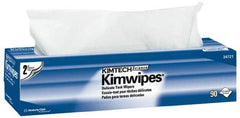 Kimtech - Dry Clean Room/Lab/Critical Task Wipes - Pop-Up, 16-5/8" x 14-3/4" Sheet Size, White - Caliber Tooling