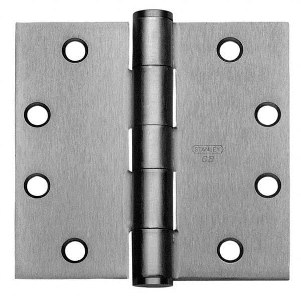 Stanley - 4-1/2" Long x 4-1/2" Wide Grade 1 304 Stainless Steel Full Mortise Ball Bearing Commercial Hinge - Caliber Tooling