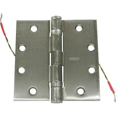 Stanley - 4" Long x 4-1/2" Wide Grade 1 Steel Full Mortise, Concealed Electric Commercial Hinge - Caliber Tooling