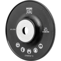 PFERD - Disc Backing Pads; Backing Pad Type: Disc Backing Pad ; Pad Diameter (Inch): 4-1/2 ; Maximum RPM: 13300.000 ; Thread Size: 5/8-11 ; Density: Hard - Exact Industrial Supply