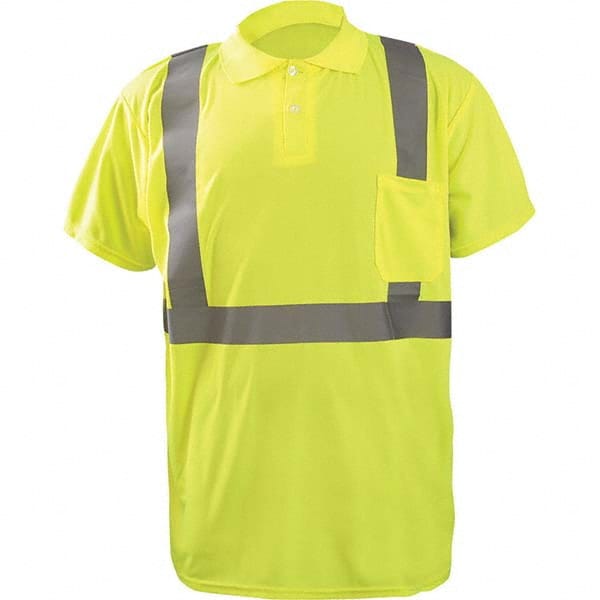 OccuNomix - Size L Hi-Vis Yellow High Visibility Short Sleeve Polo Shirt - Caliber Tooling