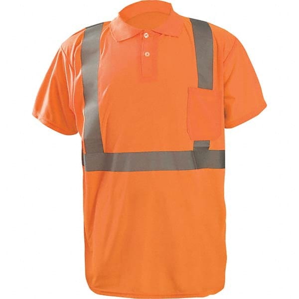 OccuNomix - Size 4XL Hi-Vis Orange High Visibility Short Sleeve Polo Shirt - Caliber Tooling