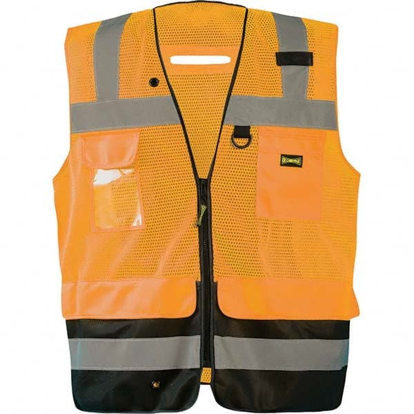 OccuNomix - Size M HI-Vis Orange Mesh Surveyor's High Visibility Vest - Caliber Tooling