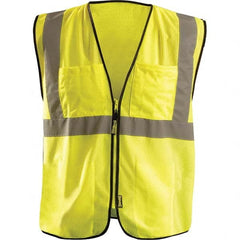 OccuNomix - Size 4X/5X L Hi-Vis Yellow Mesh Surveyor's High Visibility Vest - Caliber Tooling