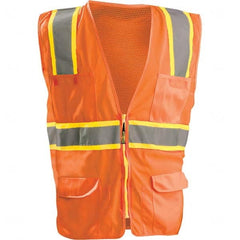 OccuNomix - Size 3XL HI-Vis Orange Mesh/Solid Surveyor's High Visibility Vest - Caliber Tooling