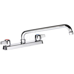 Industrial & Laundry Faucets; Type: Base Mount Faucet; Style: Base Mounted; Design: Base Mounted; Handle Type: Lever; Spout Type: Swing Spout/Nozzle; Mounting Centers: 8; Spout Size: 12; Finish/Coating: Chrome Plated; Type: Base Mount Faucet; Minimum Orde