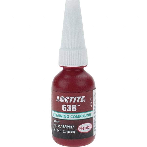 Loctite - 10 mL, Red, High Strength Retaining Compound - Series 638 - Caliber Tooling