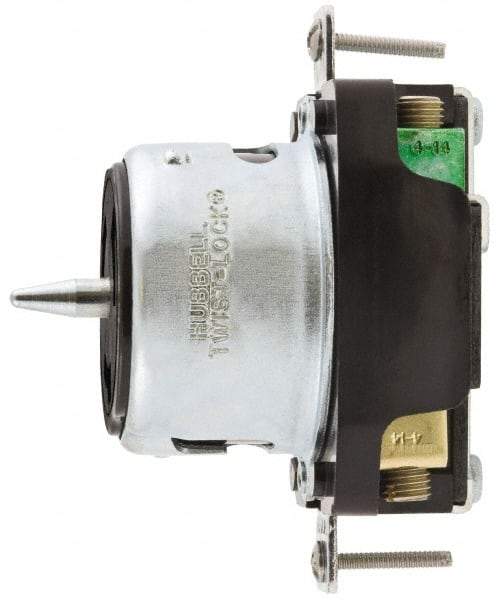 Hubbell Wiring Device-Kellems - 125 VAC, 50 Amp, Self Grounding Receptacle - 2 Poles, 3 Wire, Female End, Black - Caliber Tooling