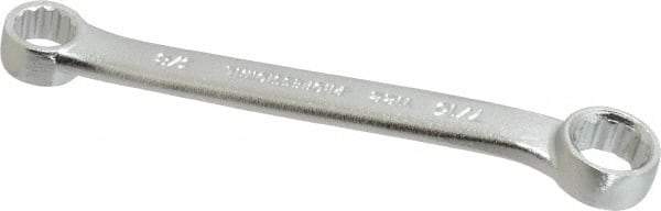 Proto - 3/8" x 7/16" 12 Point Box Wrench - Double End, 37/64" Head Diam x 19/64" Head Thickness, 4-5/8" OAL, Steel, Satin Finish, 15° Offset - Caliber Tooling