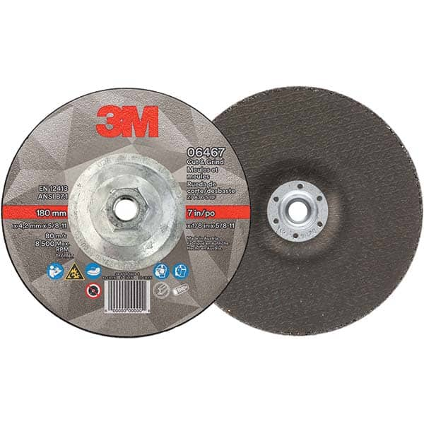 3M - Depressed-Center Wheels Wheel Diameter (Inch): 7 Wheel Thickness (Inch): 1/8 - Caliber Tooling