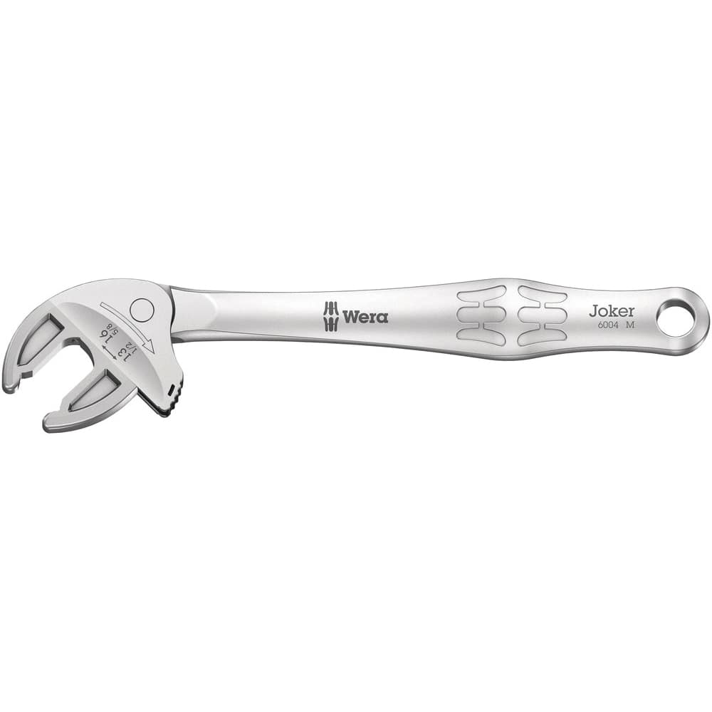 Wera - Spanner Wrenches & Sets; Tool Type: Adjustable Ratcheting Wrench ; Minimum Capacity (mm): 13 ; Minimum Capacity (Inch): 1/2 ; Maximum Capacity (mm): 16.000 ; Maximum Capacity (Inch): 5/8 ; Overall Length (Inch): 8.27 - Exact Industrial Supply