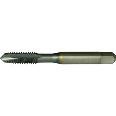 Greenfield Threading - M3x0.5 Metric Class 6H 2-Flute TiCN Finish High Speed Steel Spiral Point Tap - Exact Industrial Supply