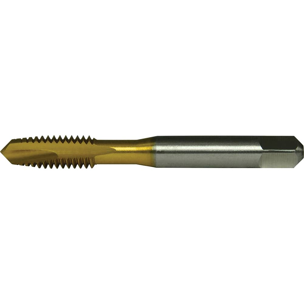 Greenfield Threading - #10-24 UNC2-Flute TiN Finish High Speed Steel Spiral Point Tap - Exact Industrial Supply