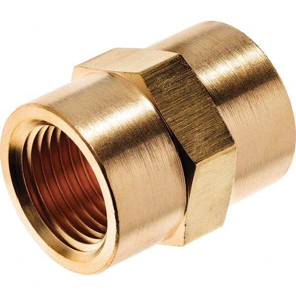 USA Sealing - 1/4" Brass Pipe Hex Coupling - Caliber Tooling