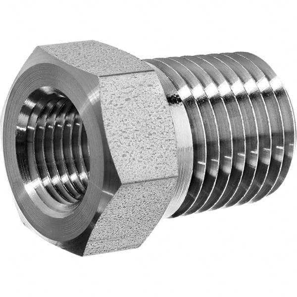 Pipe Bushing: 3/8 x 1/8″ Fitting, 316 Stainless Steel FNPT x MNPT, Threaded, ANSI/ASME B31.1, ANSI/ASME B31.3 & ANSI/ASME B1.20.1, 6,100 psi