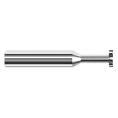 Staggered Tooth - 0.3750″ (3/8″) Cutter Diameter × 0.1250″ (1/8″) Width × 0.5630″ Neck Length Carbide Square Stagger Keyseat Cutter, 8 Flutes - Exact Industrial Supply