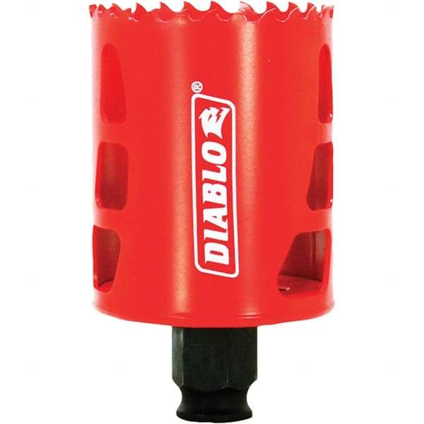 Freud - 2-1/8" Diam, 2-3/8" Cutting Depth, Hole Saw - Bi-Metal Saw, Toothed Edge - Caliber Tooling