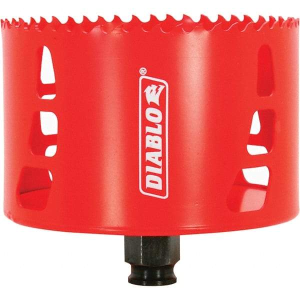 Freud - 4" Diam, 2-3/8" Cutting Depth, Hole Saw - Bi-Metal Saw, Toothed Edge - Caliber Tooling