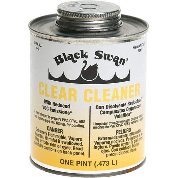 Black Swan - 1 Pt All-Purpose Cleaner - Clear, Use with ABS, PVC & CPVC up to 6" Diam - Caliber Tooling