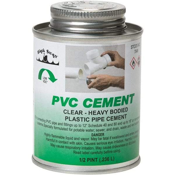 Black Swan - 1/2 Pt Heavy Duty Cement - Clear, Use with PVC - Caliber Tooling