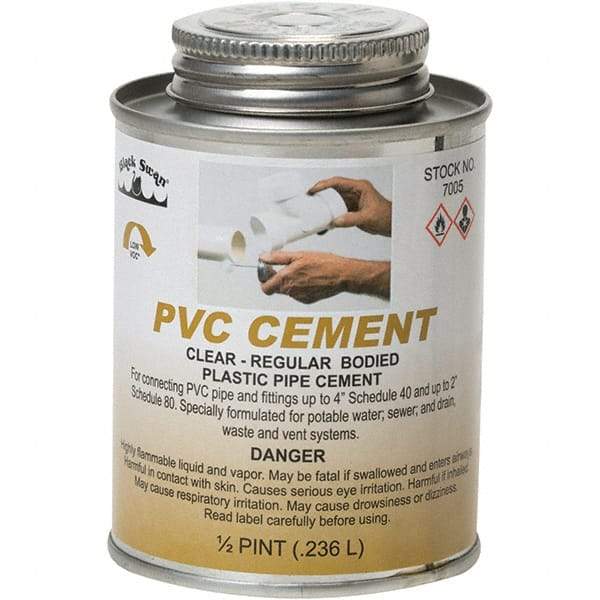 Black Swan - 1/2 Pt Regular Bodied Cement - Clear, Use with PVC - Caliber Tooling