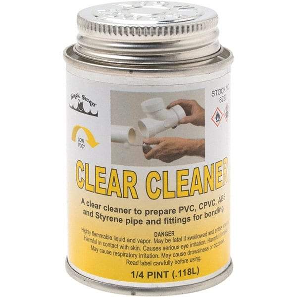 Black Swan - 1/4 Pt All-Purpose Cleaner - Clear, Use with ABS, PVC & CPVC up to 6" Diam - Caliber Tooling