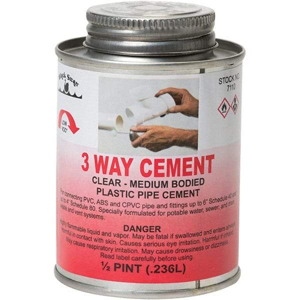 Black Swan - 1/2 Pt Medium Bodied Cement - Clear, Use with ABS, PVC & CPVC up to 6" Diam - Caliber Tooling