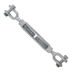 Turnbuckles; Turnbuckle Type: Jaw & Jaw; Working Load Limit: 2200 lb; Thread Size: 1/2-12 in; Turn-up: 12 in; Closed Length: 19 in; Material: Steel; Finish: Galvanized